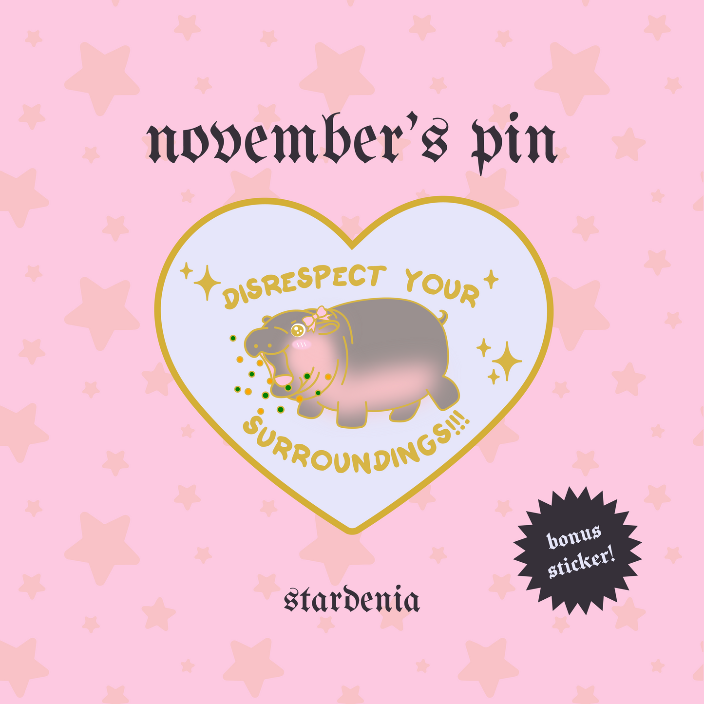 Pre-Order: “DISRESPECT YOUR SURROUNDINGS” Moo Deng Enamel Pin