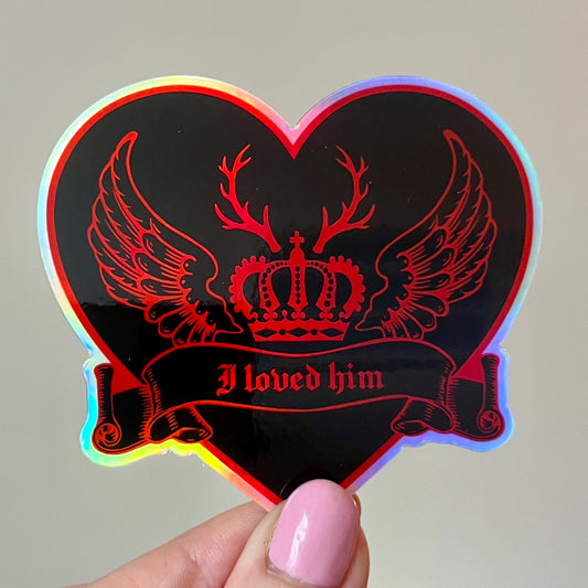 Saltburn "I loved him" Heart Sticker