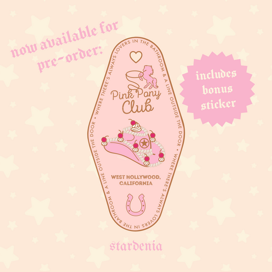 PRE-ORDER LIMITED EDITION Chappell Roan “Pink Pony Club” 🐎 Vintage Motel Key Style Enamel Keychain