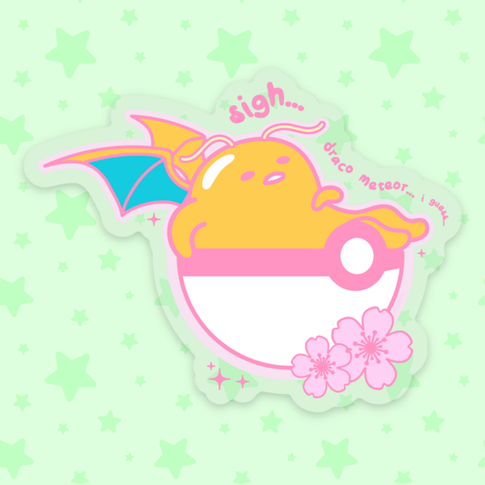 Gudetama x Dragonite Clear Sticker