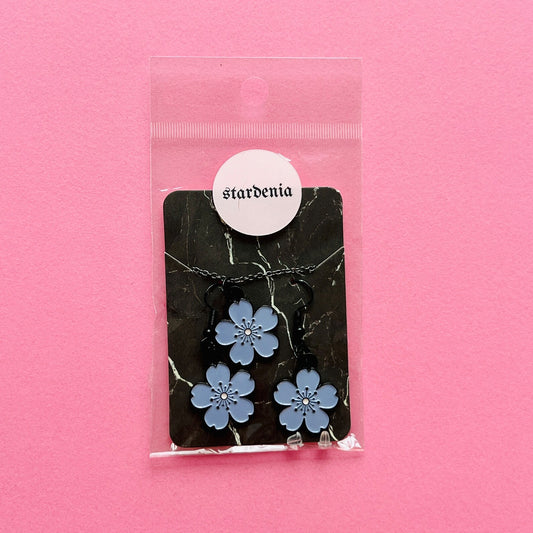 Original SAKURA FLOWER Lavender and Black Cherry Blossom Enamel Charm
