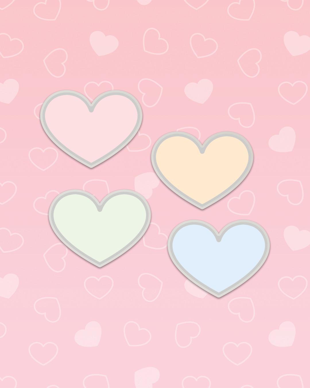 Pre-Order: Pastel Heart Mini Pins (Set of 4, Ita Bag / Pin Board Fillers)