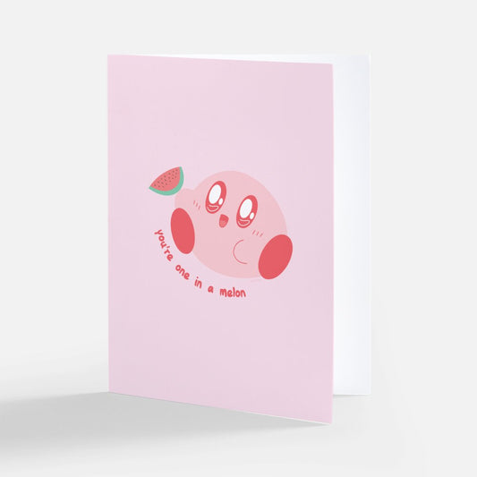"You're One In A Melon" Kirby Watermelon 4x6 folded card