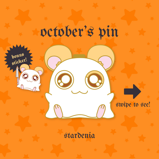 hamtaro ghostie 👻 enamel pin pre-order